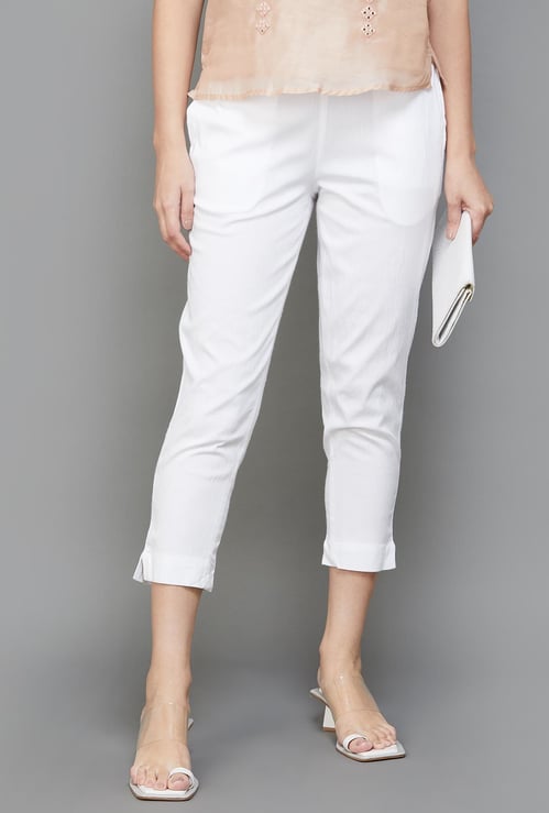 MELANGE Solid Straight Pants