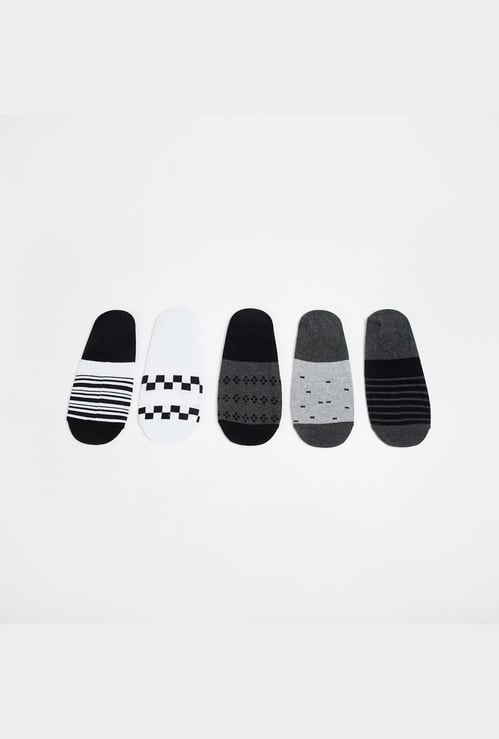 CODE Men Printed No-Show Socks - Pack of 5