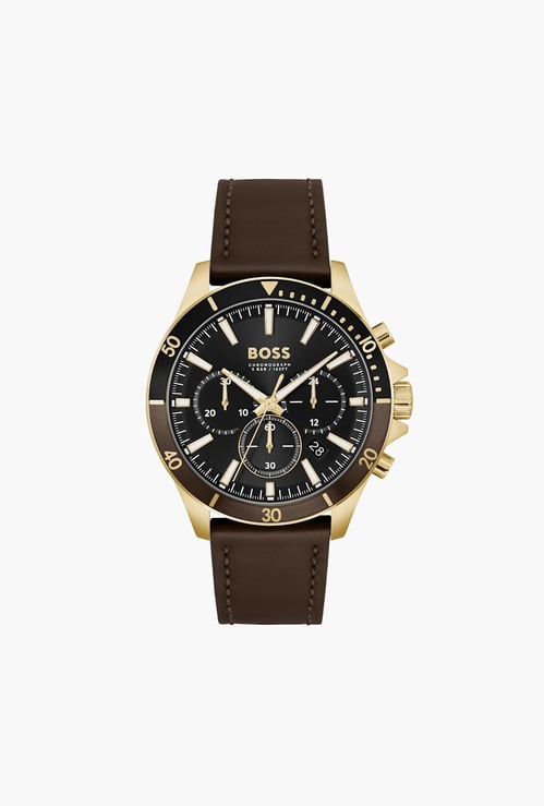 BOSS Troper Men Chronograph Watch with Leather Strap - 1514100