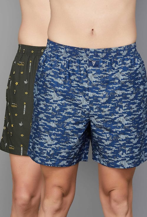 VAN HEUSEN Men Printed Boxers - Pack of 2