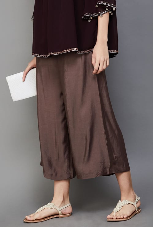 MELANGE Women Solid Flared Palazzos