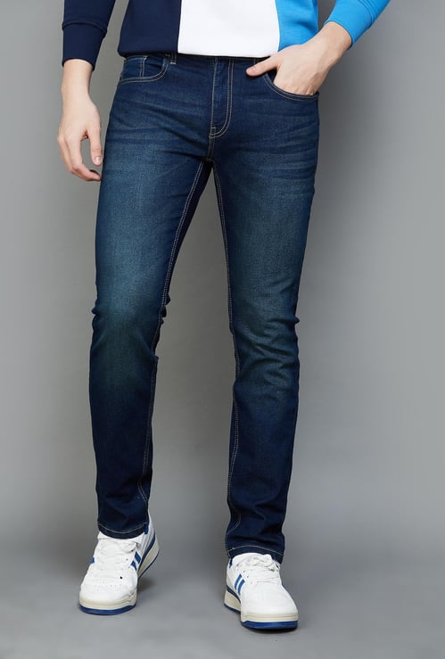 FORCA Men Stonewashed Slim Tapered Jeans