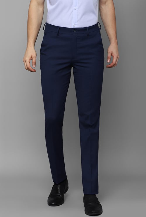 LOUIS PHILIPPE Men Solid Slim Straight Formal Trousers
