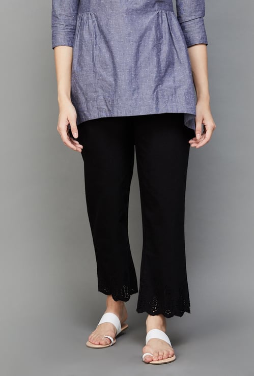 BIBA Women Solid Straight Pant