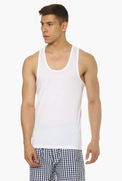 VAN HEUSEN All Day Fresh Combed Cotton Vest - Pack Of 2