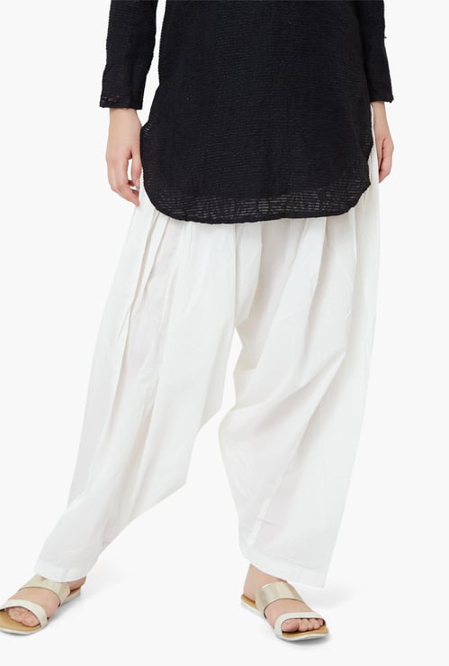 MELANGE Solid Cotton Salwar