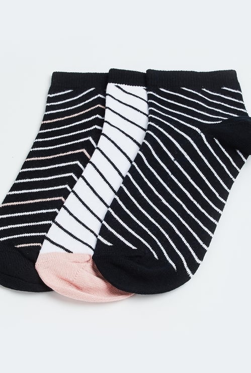 GINGER Women Striped Ankle Socks - Pack of 3
