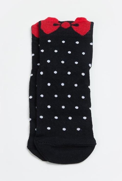 GINGER Women Patterned Knit Socks with Bow