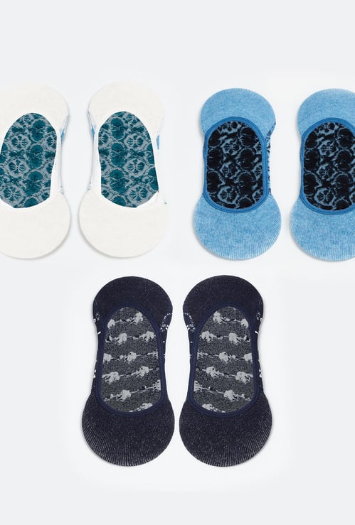 GINGER Women Patterned Footlet - Pack of 3 Pairs
