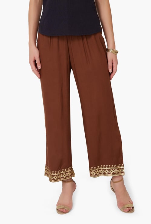 MELANGE Embroidered Palazzos