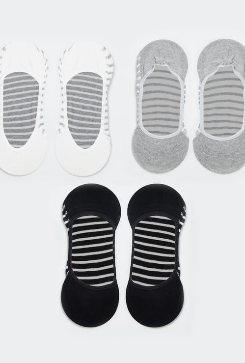 GINGER Women Striped No-Show Socks - Pack of 3