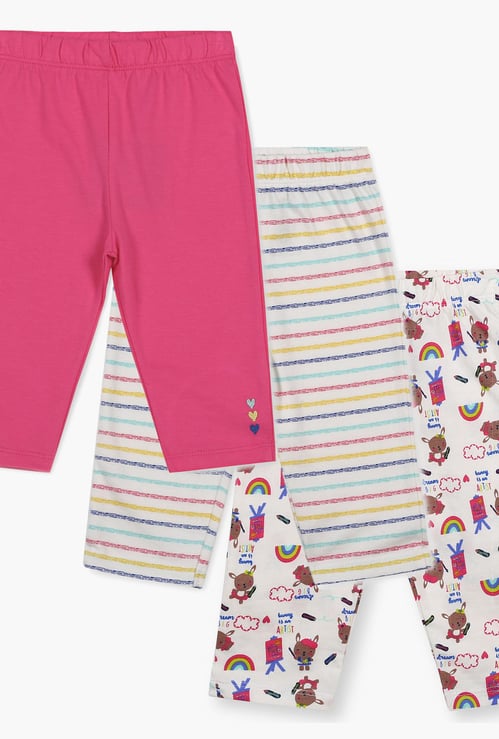 FS MINI KLUB Cotton Leggings - Pack Of 3 Pcs.