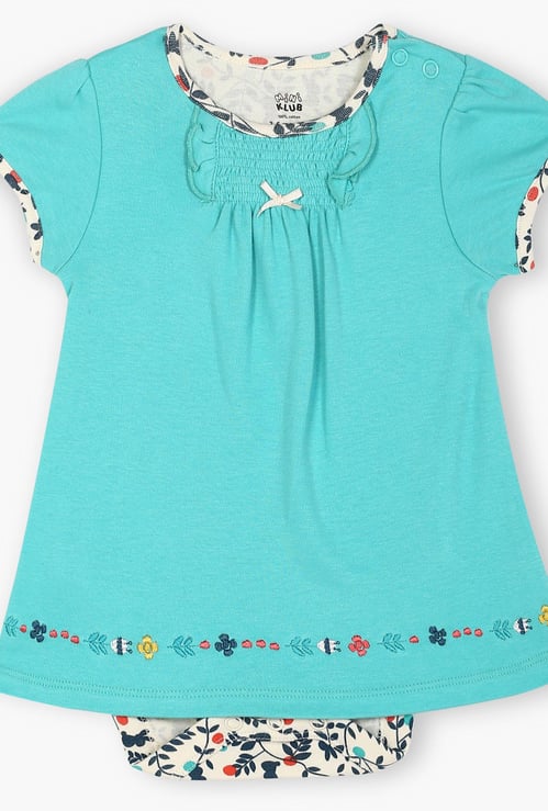 FS MINI KLUB Solid Infant Romper Dress