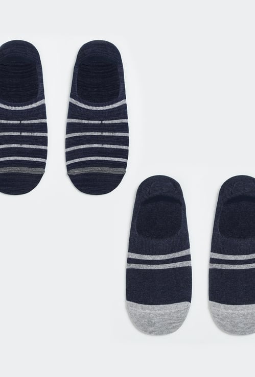CODE Men Striped No-Show Socks - Pack of 2