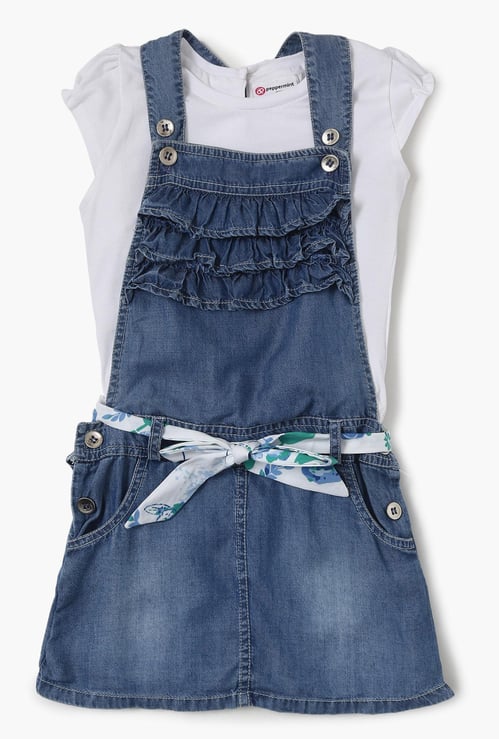 PEPPERMINT Denim Pinafore Set