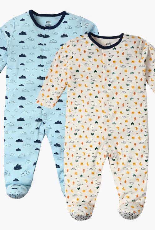 FS MINI KLUB Infant Printed Sleepsuit Set- 2 Pcs.