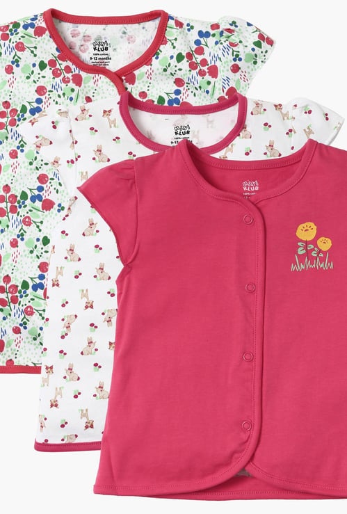 FS MINI KLUB Infant Snap-Button Placket Top Set- 3 Pcs.