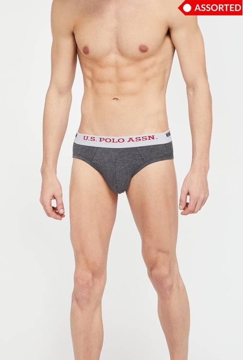 U.S. POLO ASSN. Solid Melange Briefs - ASSORTED Colour & Design