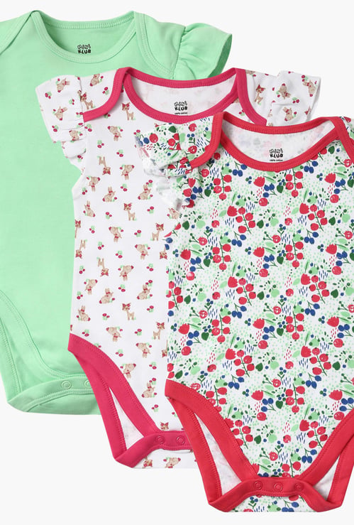 FS Mini Klub Infant Printed Bodysuit Set -3 Pcs.