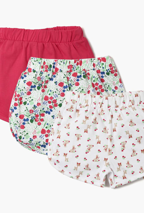 FS MINI KLUB Printed Curved Hem Shorts- Set Of 3 Pcs.