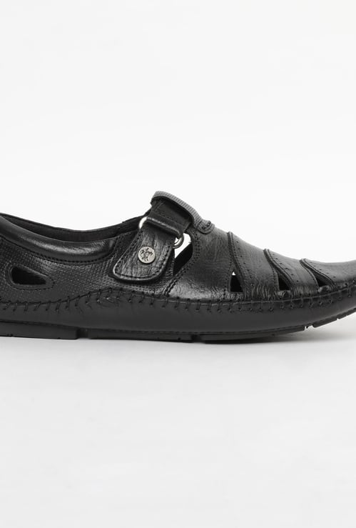 BUCKAROO Genuine Leather Textured Sandals