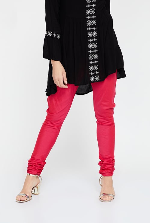 MELANGE Solid Salwars with Elasticated Waistband
