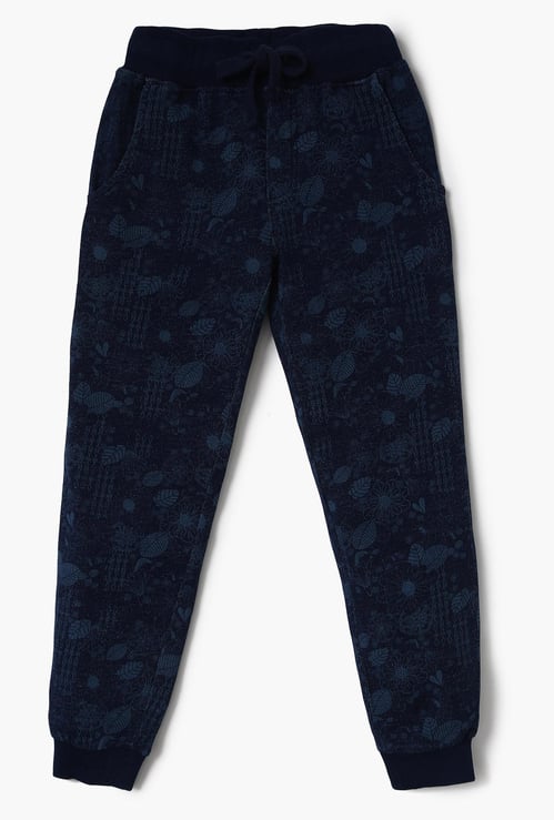 ALLEN SOLLY Printed Drawstring Waist Joggers