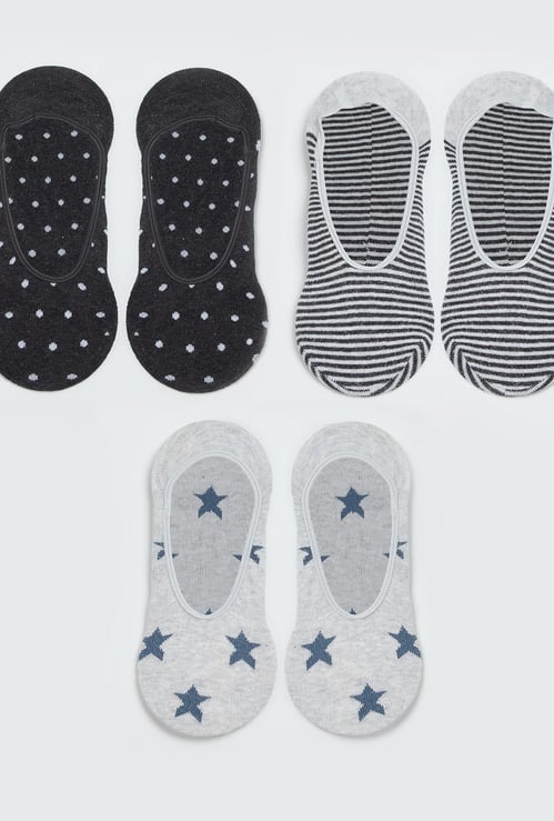 GINGER Women Patterned Knit No-Show Socks - Pack of 3
