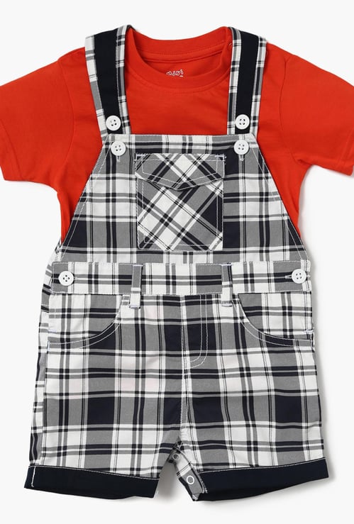 FS MINI KLUB Checks Dungarees Set