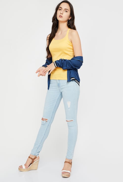 GINGER Solid Racerback Tank Top