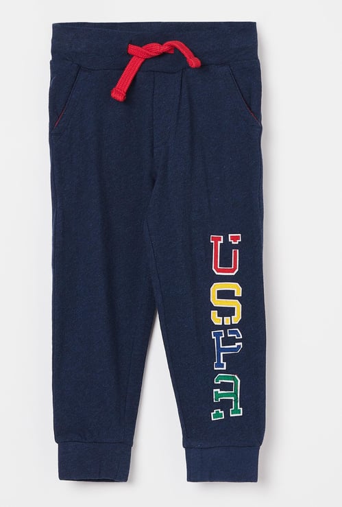 U.S. POLO ASSN KIDS Slant Pockets Typographic Print Joggers