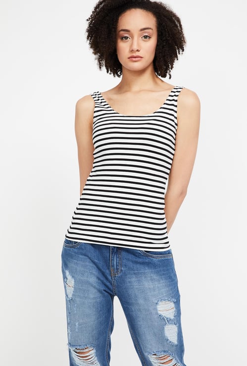GINGER Striped Sleeveless Top