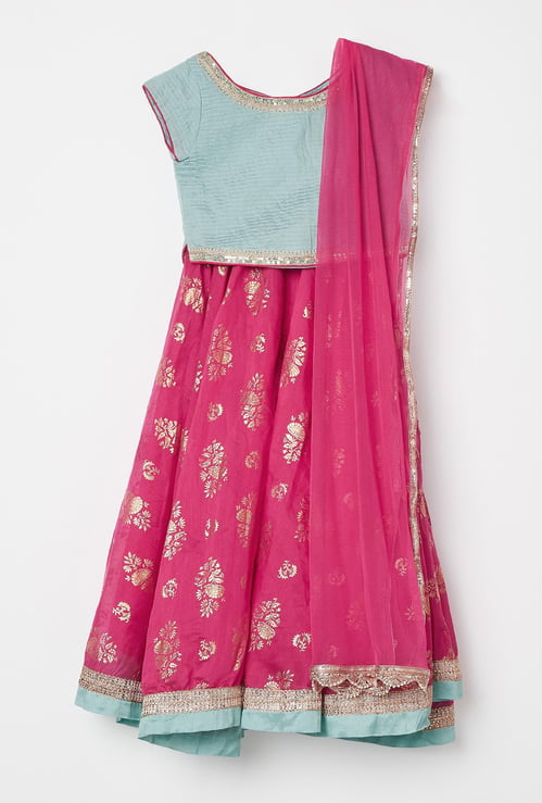 BIBA Printed Kurta With Salwar and Dupatta