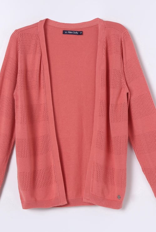 ALLEN SOLLY Front Open Knitted Shrug