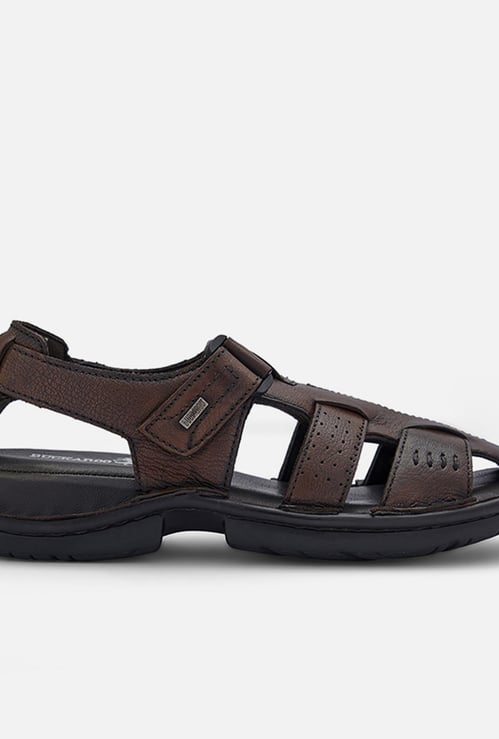 BUCKAROO Men Textured Velcro-Strap Sandals