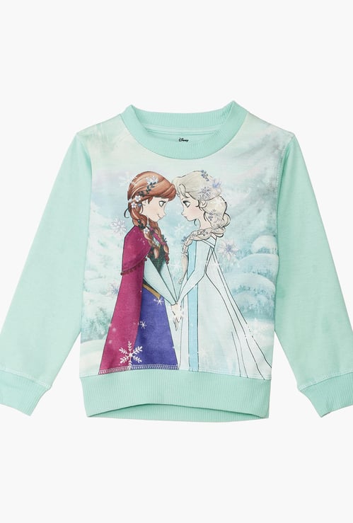 KIDSVILLE Girls Graphic Print Full Sleeves Sweatshirt