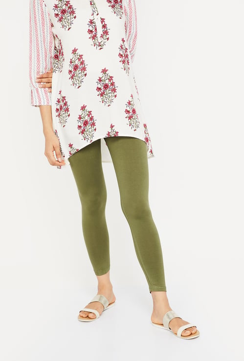 MELANGE Solid Knitted Leggings