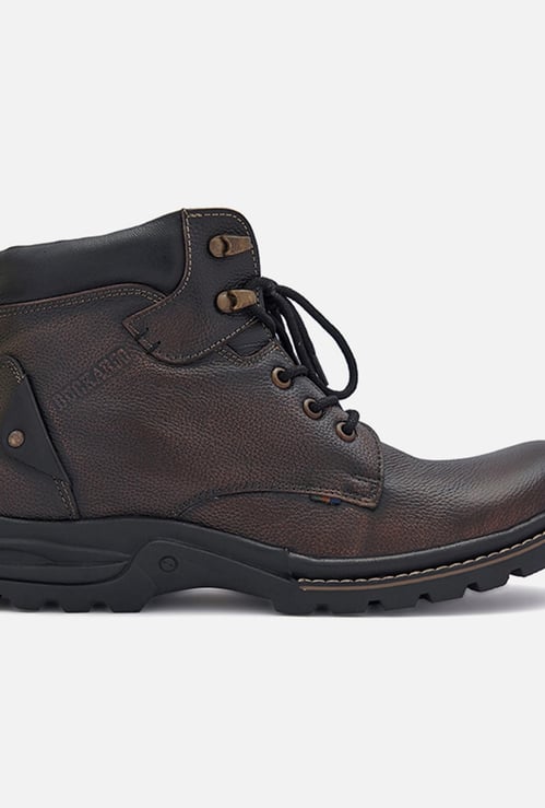 BUCKAROO Men Textured High-Top Lace-Up Casual Shoes