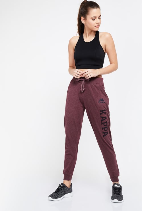 KAPPA Solid Printed Drawstring Detail Lightweight Joggers