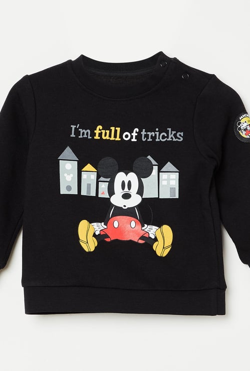 FS MINI KLUB Mickey Print Long Sleeve Crew Neck Sweatshirt