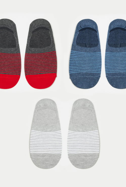 FORCA Men Striped No-Show Socks - Pack of 3