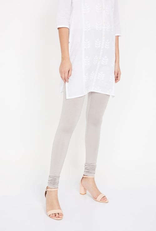 W Solid Knitted Churidar
