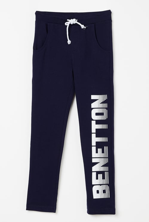 UNITED COLORS OF BENETTON Printed Drawstring Waist Trackpants