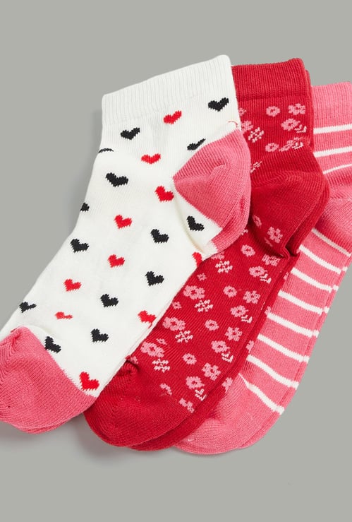 FAME FOREVER Girls Jacquard Socks - Pack of 3