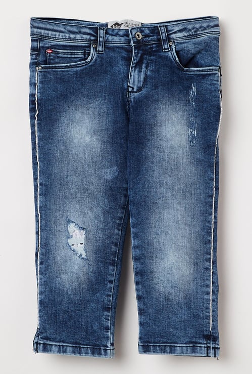 LEE COOPER JUNIORS Stonewashed Denim Capris