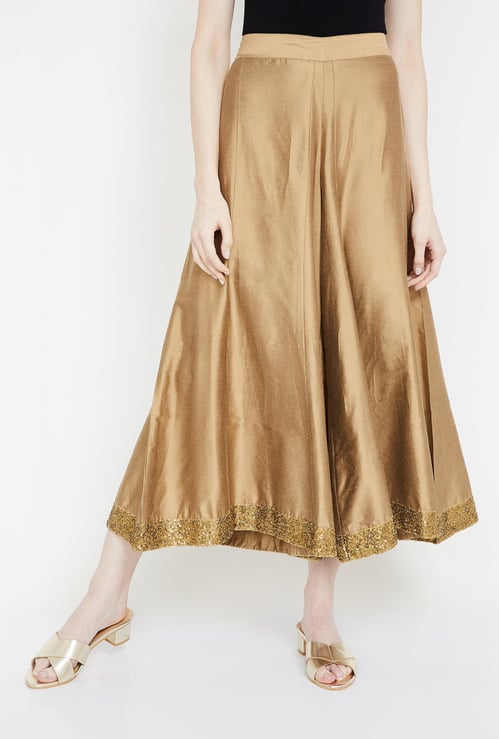 MELANGE Solid Elasticated Palazzos