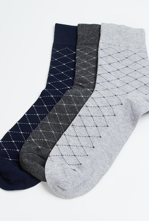 CODE Men Checked Formal Socks - Pack of 3