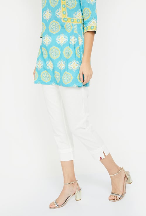 BIBA Solid Cropped Pants