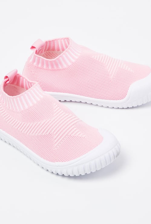 FAME FOREVER Textured Sock-Knit Shoes