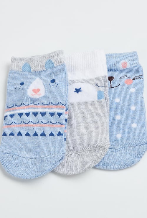 FAME FOREVER Boys Patterned Socks- Pack of 3